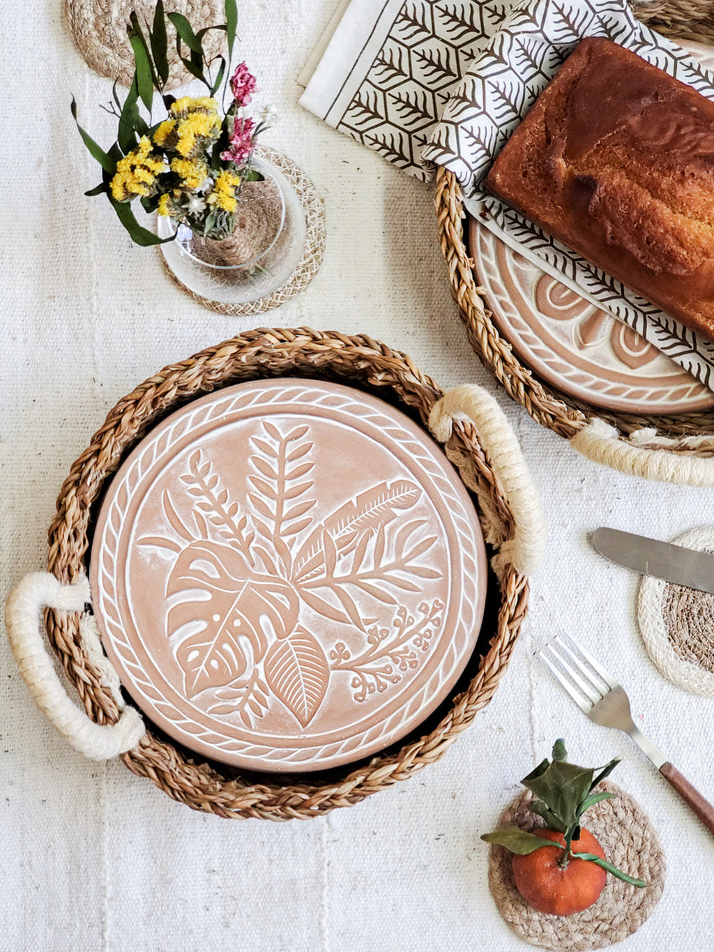 Bread Warmer & Basket - Plant Round-4