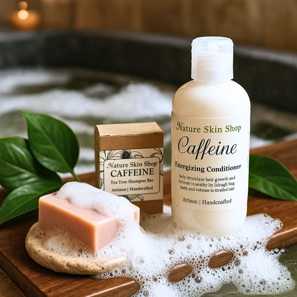 Caffeine and Tea Tree Oil Shampoo Bar and Stimulating Conditioner-4