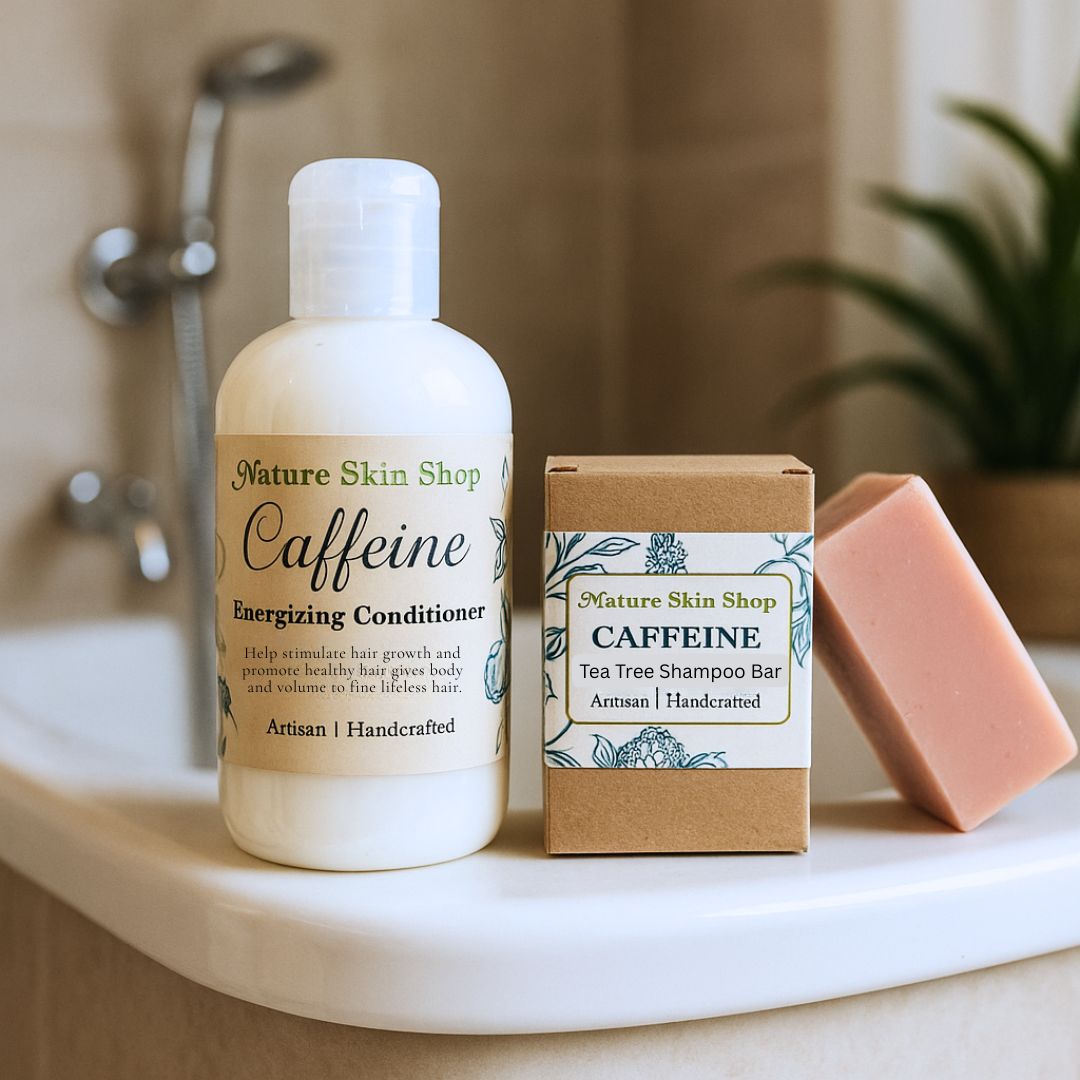 Caffeine and Tea Tree Oil Shampoo Bar and Stimulating Conditioner-1