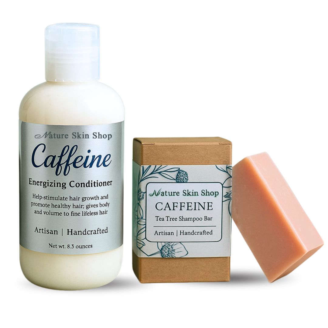Caffeine and Tea Tree Oil Shampoo Bar and Stimulating Conditioner-0