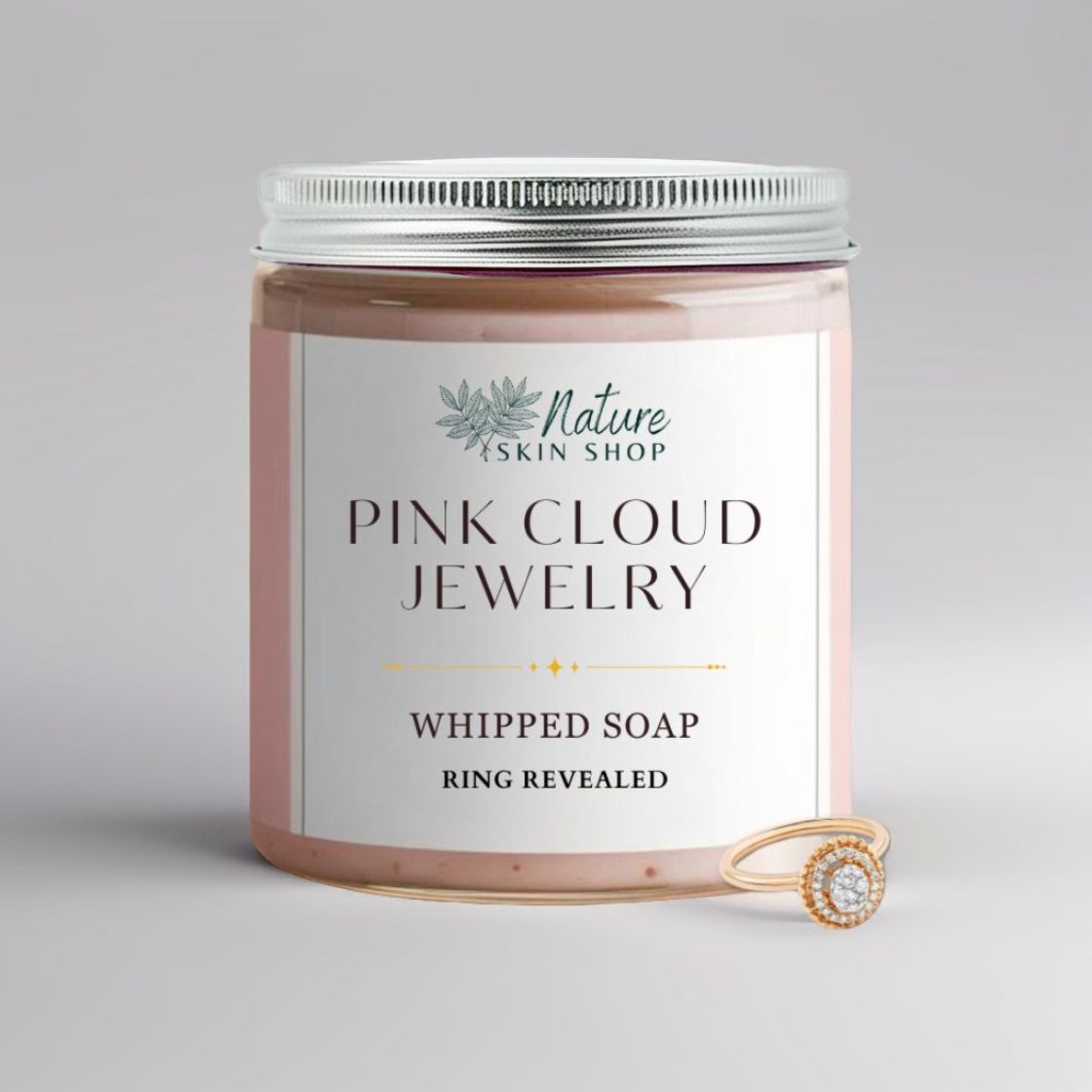 Pink Cloud Jewelry Whipped Soap, RING REVEAL inside!-0