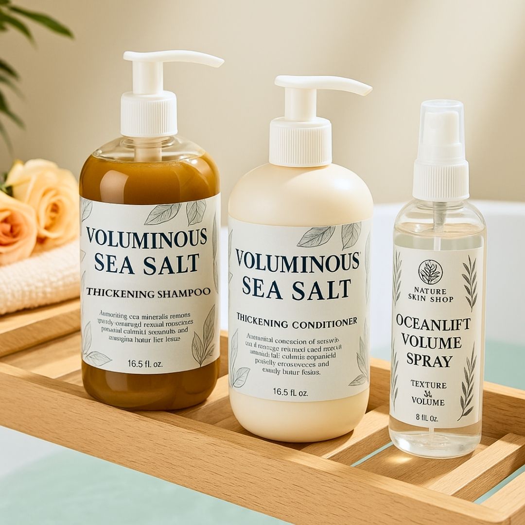 Voluminous Sea Salt Shampoo & Conditioner Set + OceanLift Volume Spray – Boost Texture & Volume-1